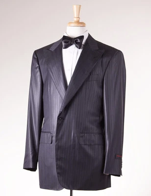 NWT $3495 D'AVENZA Dark Gray Lustrous Wool Formal Evening Jacket 42 R Blazer - Image 1 of 4