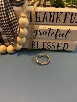 Anillo DAVID YURMAN Plata Esterlina Diamante Torcido 5.5 Gramos Talla 7 ¡HERMOSO! Foto 1 de 4