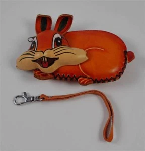 Hecho a mano Cuero 3D Animal Conejo Conejo Monedero Bolso de mano Bolsillo Mujeres Niño P0 - Imagen 1 de 12