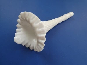 FENTON EPERGNE TRUMPET HOBNAIL MILK GLASS - Picture 1 of 4