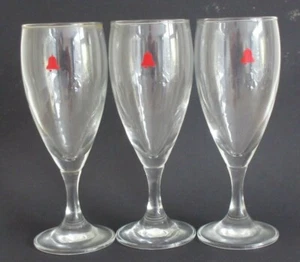 3 x Small Wine Glasses With Red Bells Motif - good condition - Picture 1 of 7