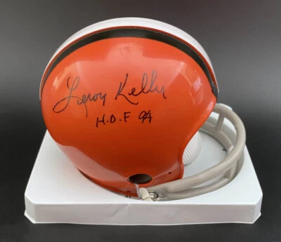 Leroy Kelly SIGNED Cleveland Browns TB Mini Helmet + HOF 94 PSA/DNA AUTOGRAPHED - Image 1 of 2