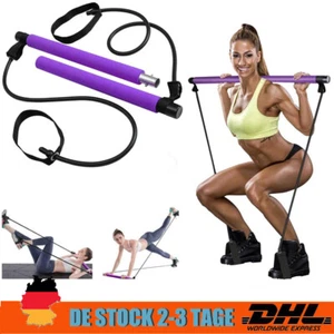 Pilates Bar Stick Yoga Stange übung Gymstick mit Widerstandsband Hantel Trainer