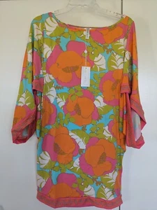 NWT $152 Trina Turk Swim Collection Dress Cover Up Tunic Playa De Flor floral M - Picture 1 of 4