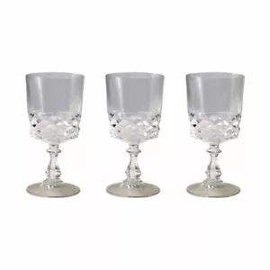 Vintage 3 x Cristal D' Arques Small Water Goblet Wine Glasses 12cm tall - Picture 1 of 3