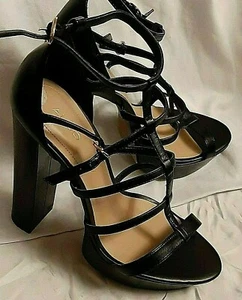 100% Genuine ALDO Women Block 5.5" High Heels Platform Sandals UK 4.5 - Picture 1 of 8