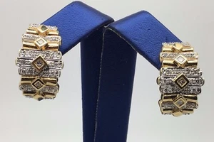 14K GELBGOLD DIAMANT OMEGA RÜCKSEITENOHRRINGE - Bild 1 von 12