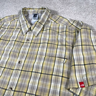 Camisa The North Face Hombre 2XL Abotonada Amarillo Gris Cuadros Caminata Escalada Trabajo Foto 1 de 4