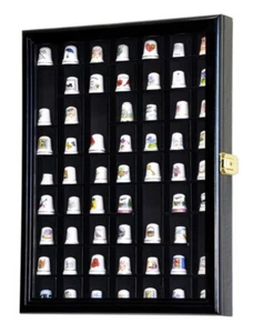 59 Thimble / Small Miniature Display Case Cabinet Holder Wall Rack - Lockable - Picture 1 of 23