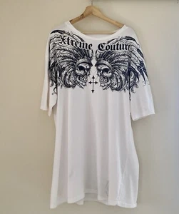 Extreme Couture Mens XXL Grunge Y2K Skull Affliction MMA Elite Short Sleeve - Picture 1 of 7