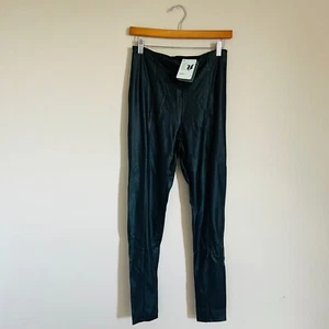 Lysse Black Vegan Faux Leather skinny Leggings size Large New NWT - Picture 1 of 9