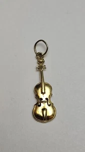 Signed GD 14K Yellow Gold Violin / Cello Pendant or Charm - Picture 1 of 5