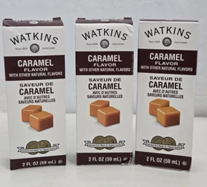Watkins Caramel Flavor Natural Flavors 2 Fl Oz x3 Lot BB 2/27 Saveur de Caramel - Picture 1 of 8