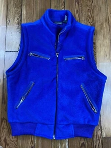 Liz Wear Womens Size Small Fleece Vest Blue Zipper Accent Sleeveless Casual - Picture 1 of 5