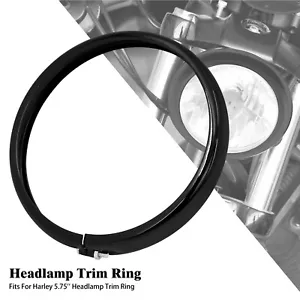 5.75" Black Headlight Lamp Trim Ring For Harley Dyna Street Bob Softail 94-2023 - Picture 1 of 15