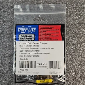 Tripp Lite P150-000 Compact Gold Mini Gender Changer DB9 (F/F) New - Picture 1 of 5