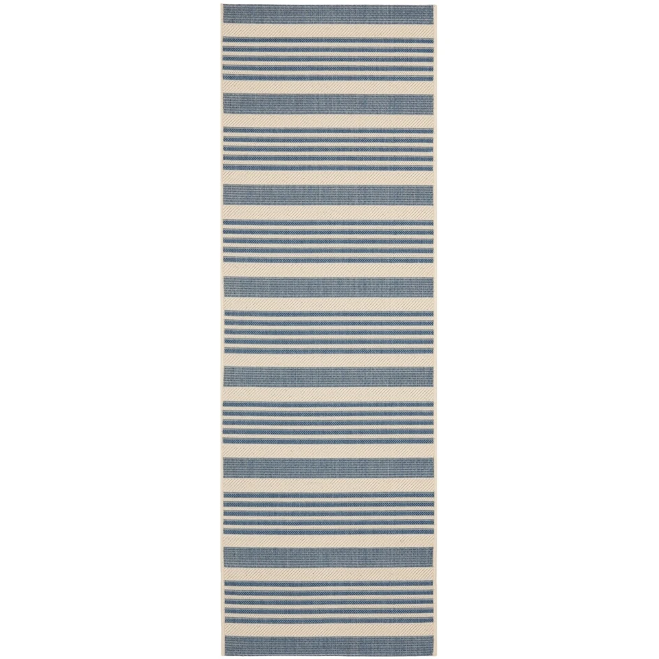 SAFAVIEH Indoor Outdoor CY6062-233 Courtyard Beige / Blue Rug - Image 1 of 1