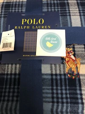 Ralph Lauren PUTNAM CUADROS Azul Índigo Polo ALGODÓN Manta NUEVO 2 disponibles Foto 1 de 4