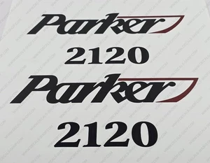 PARKER BOAT 2120 LOGO DECALS STICKERS 9" x 4.1" 2pcs. - Foto 1 di 5