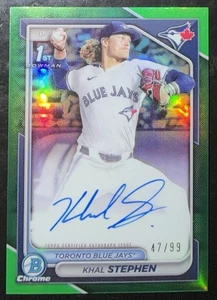 Khal Stephen 1st AUTO Green Refractor /99 2024 Bowman Chrome #CPA-KS - Picture 1 of 2
