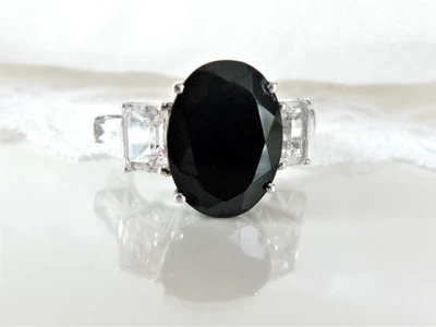 Chuck Clemency Large Black Spinel Sterling Silver 925 Ring Size 6 - Image 1 of 4