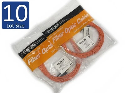 Mixed Lot of 10 NEW Black Box Fiber Optic Cables Ceramic Tip Duplex Riser 10M - Image 1 of 3