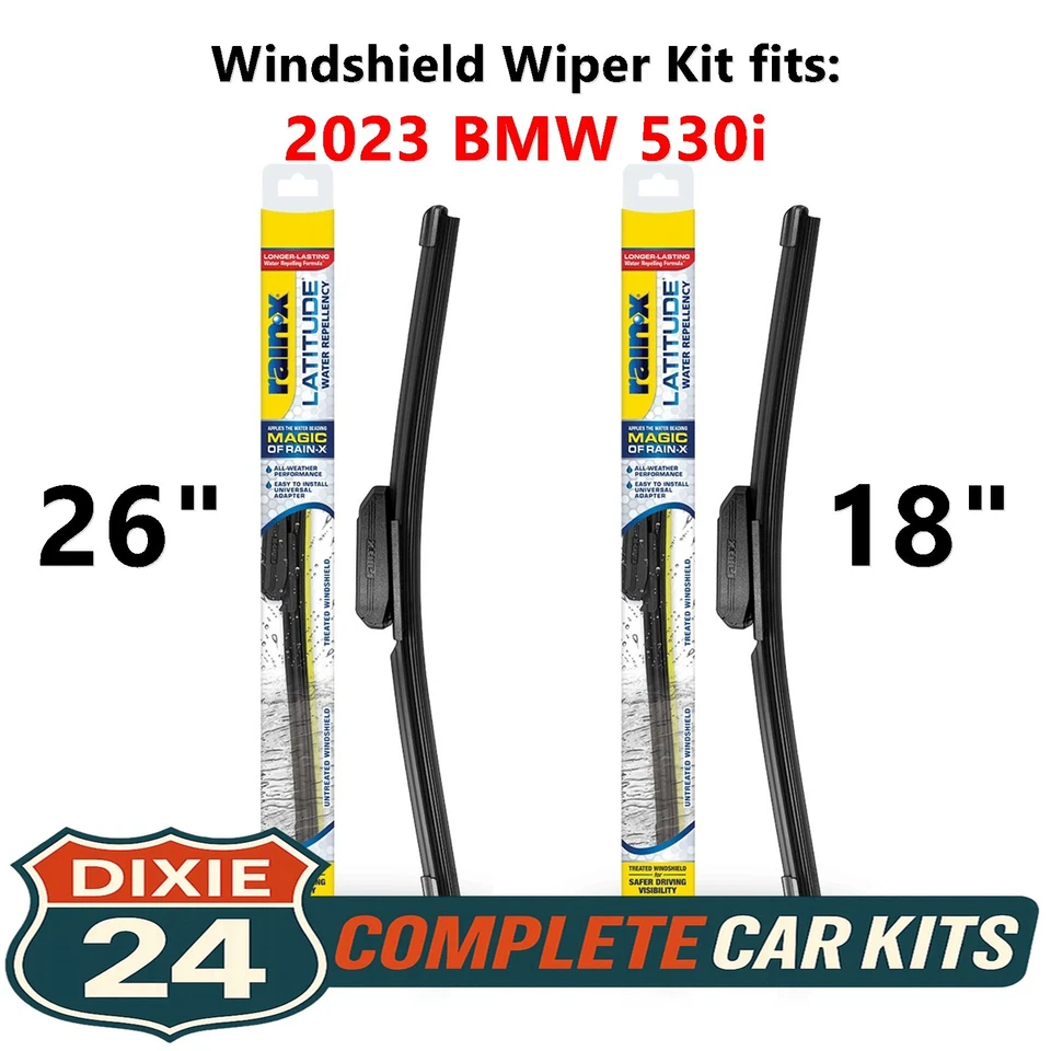 Rain-X Latitude 2-n-1 Windshield Wiper Kit fits: 2023 BMW 530i (26" & 18") - Image 1 of 4