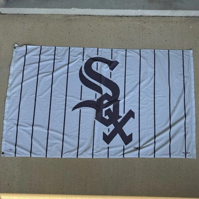 Chicago White Sox Vintage Pinstripes Flag Banner MLB 5x3 USA Made - Image 1 of 4