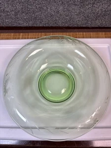Vintage Green Depression Glass Rolled Edge Floral Centerpiece Console Bowl 12” - Picture 1 of 4