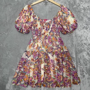 Flying Tomato Kleid Damen Medium Blumen Puffärmel Stufen Boho Festival Frühling - Bild 1 von 13