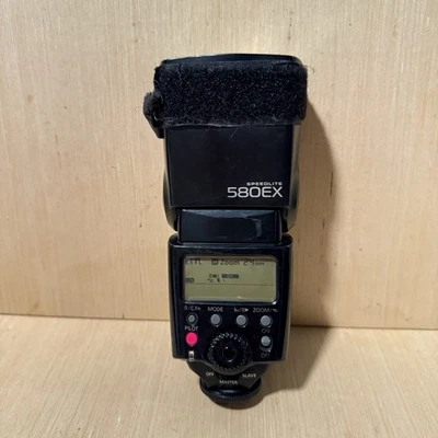 Canon Speed Lite 580EX Flash Black “UNTESTED”Turns On Read Description Below! - Image 1 of 4