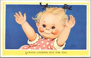 Vintage vom Künstler signierte MABLE LUCIE ATTWELL Postkarte "Immer auf der Suche nach dir" - Bild 1 von 2
