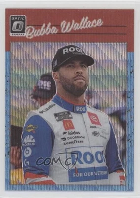 2023 Donruss NASCAR Optic Retro 1990 Carolina Blue Wave Prizm Bubba Wallace #83 - Image 1 of 2