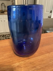 West Elm Des Pure Glass Hurricane medium cobalt blue 7638955 - Bild 1 von 9