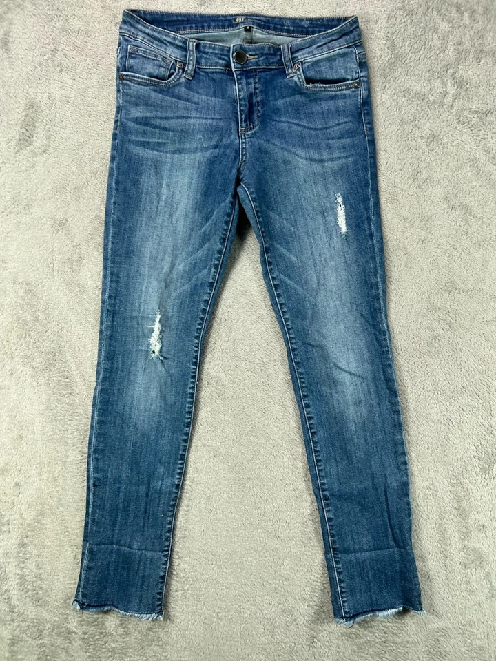 Kut from The Kloth Jeans Womens 2 Boyfriend Jeans Blue Distressed Wash Mid Rise - Image 1 of 4