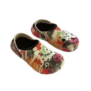 Crocs Classic Clog Paint Splatter Fleece Lined Kids Size J3 - Picture 1 of 9