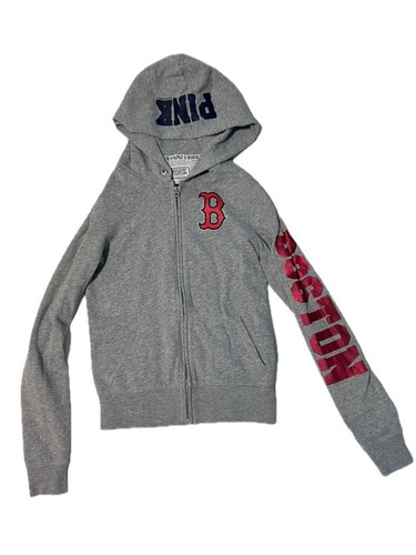 UNDERCOVER Felpa con cappuccio e zip intera VS rosa taglia S radice per Red Sox grigio Boston giacca strass