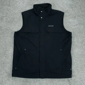 Chaleco Columbia Para Hombres Grande Negro Forrado de Vellón Lona Larix Park Chaleco Utilitario - Imagen 1 de 13