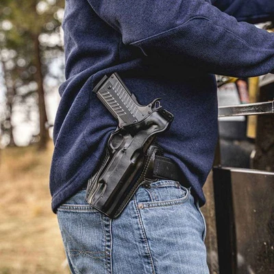 GALCO FLETCH HIGH RIDE BELT HOLSTER | KIMBER/COLT/S&W/RUGER 5" 1911   |  BLACK - Image 1 of 4