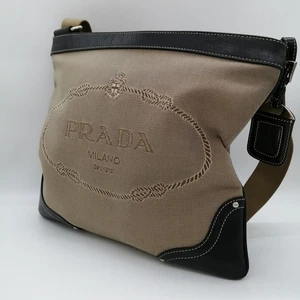 PRADA Shoulder Bag Beige Black - Picture 1 of 20