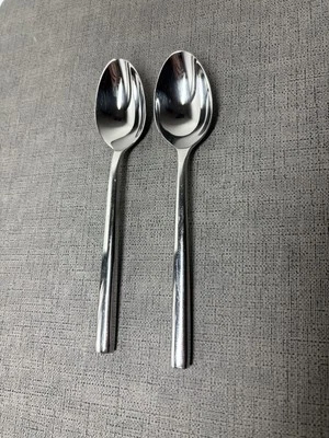 2 - Cubiertos Luna brillantes Pottery Barn 6 5/8" cucharaditas de acero inoxidable China Foto 1 de 4