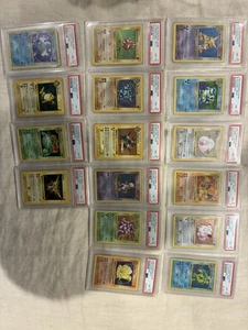 Complete Shadowless Holo PSA 8 Set 1-16 - Picture 1 of 4