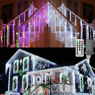 Brizled Color Changing Icicle Lights, 29ft 360 LED Christmas Icicle Lights with