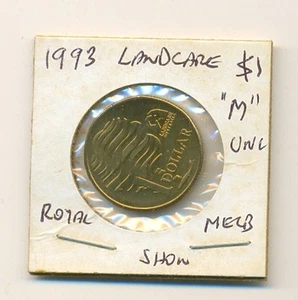1993 $1 Uncirculated Coin: " Landcare " M " Mintmark " Straight from Wet Card - Picture 1 of 2