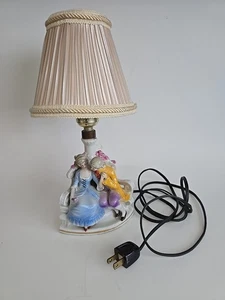 Vintage Deco Porcelain Boudoir Lamp German Aristocratic Couple on Bench Germany - Picture 1 of 7