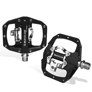 MTB Bike Lock/Flat Pedal Self-locking Clipless Pedals  Bearings 9/16" Aluminum