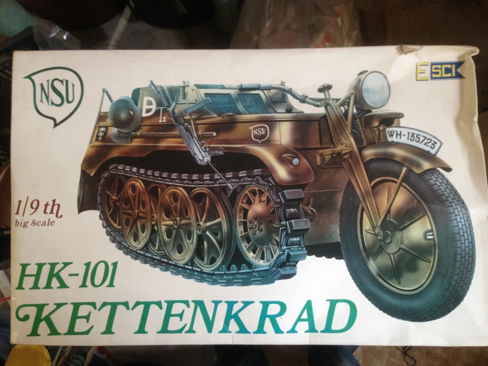 Esci Modellino 1/9 Rara Moto  Kettenkrad NSU Seconda Guerra Mondiale - Immagine 1 di 3