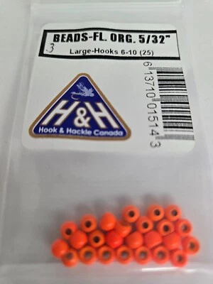 Lote de cuentas "FL. Gancho naranja "5/32" grande 25 piezas tamaño 6 - 10 Foto 1 de 2