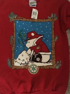 Santa Bear 1995 Dayton Hudson Medium Sweatshirt - Neu mit Etikett - Bild 1 von 2