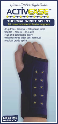 Activease Dick Wicks Magnetic Thermal Wrist Splint Compression Power Magnets - Image 1 of 2